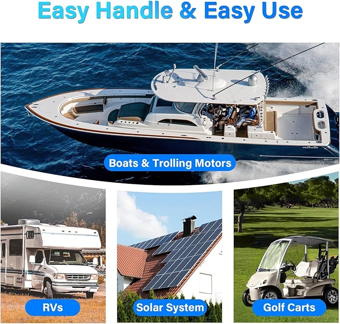 WattCycle 12V 100Ah LiFePO4 Lithium Battery Mini with Bluetooth, 100Ah BMS BCI Group 24, 1.28kWh Energy, Mini 12V Lithium Battery for RV, Marine, Boat, Trailer Lifepo4 Batterys