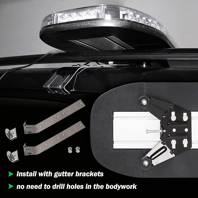 2025 Upgraded 51" Amber White Emergency Warning Security Strobe 88 LEDs Hazard Flash Light Bar for Truck Tow Lights Bar Construction Vehicle Rooftop with Control Pannel High Intensity