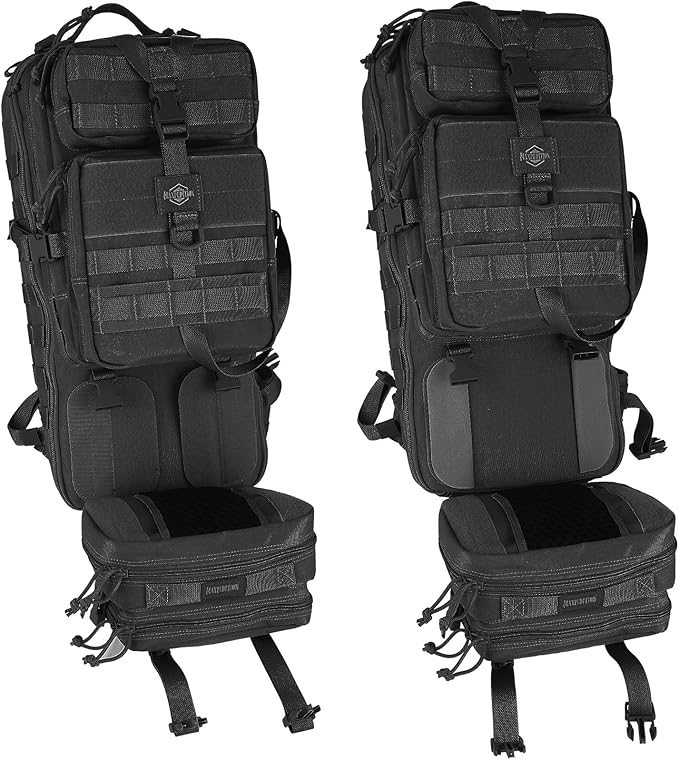 MAXPEDITION Gyrfalcon Backpack (Black) 36L Tactical Backpack with Detachable Waist Pack, MOLLE Internal Frame Rucksack, Military Survival Pack, Bug Out Bag, PT1054B
