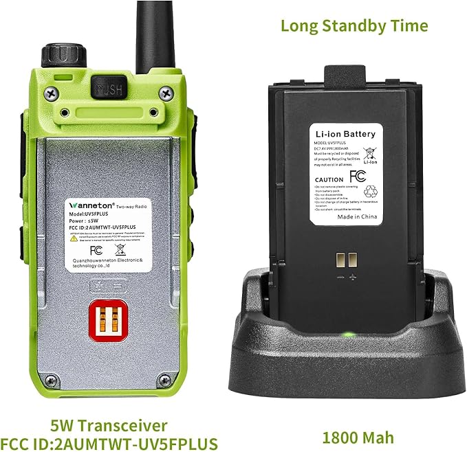 UV5F ham Radio Handheld Dual Band Two Way Radio Rechargeable Walkie Talkies with One-Key decoding Copy Frequency and Super Bright Flashlight and Large Battery 1 Pack