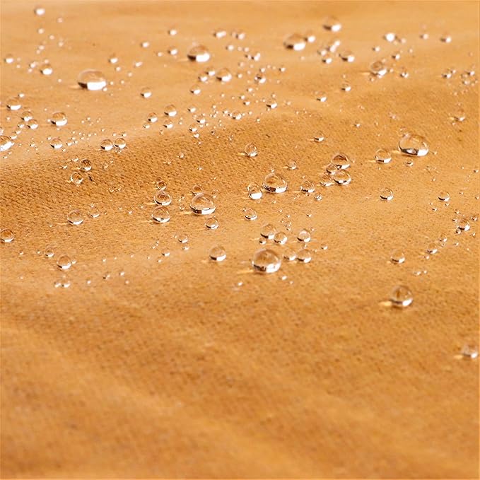 WHITEDUCK Canvas Tarp 18 oz. Heavy Duty Waterproof UV Resistant, Rustproof Grommets, Industrial & Commercial Use Cloth Tarp (Cut Size: 8'x10', Finished Size: 7'6"x9'6", Tan)