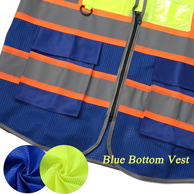 BeautyWill Custom Logo Safety Vest Class 2 High Visibility Reflective Vest for Men - Personalized Logo Team Vest