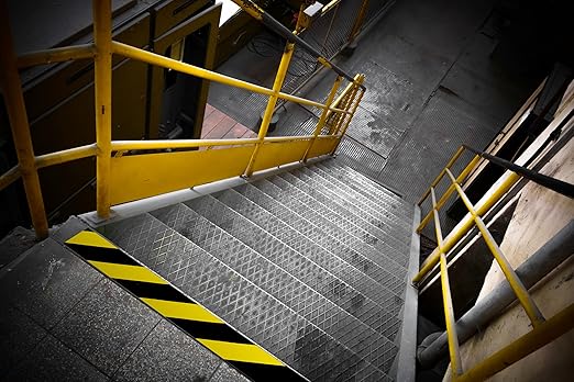 Brady ToughStripe Floor Marking Tape - Yellow and Black Diagonal Stripes, Non-Abrasive Tape - 3" Width, 100' Length - 104347