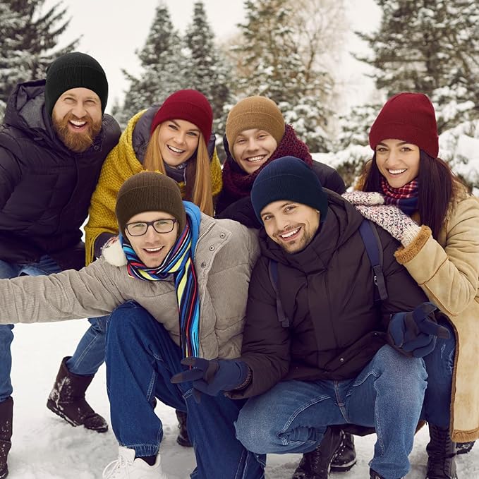 Unittype 300 Pcs Winter Homeless Care Supplies Bulk - Beanies Caps Gloves Scarves Set for Community Charity Church Donation