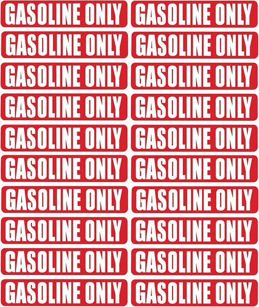 20 Pcs Gasoline Only Stickers for Fuel Tank Oil Can Truck Tractor Gas Cap Weatherproof Adhesive Decals
