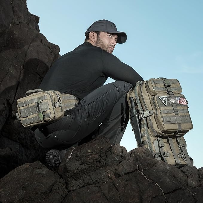MAXPEDITION Gyrfalcon Backpack (Khaki-Foliage) 36L Tactical Backpack with Detachable Waist Pack, MOLLE Internal Frame Rucksack, Military Survival Pack, Bug Out Bag, PT1054KF
