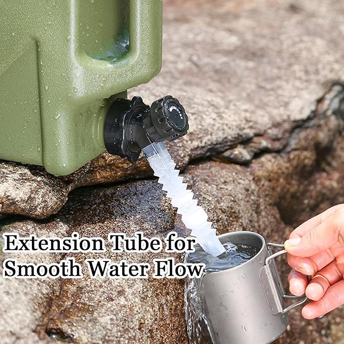 5 gallon Camping Water Container with Spigot, Portable BPA-Free Water Jug for Camping Hiking Emergency Stroage (Army Green, 5, Gallons)