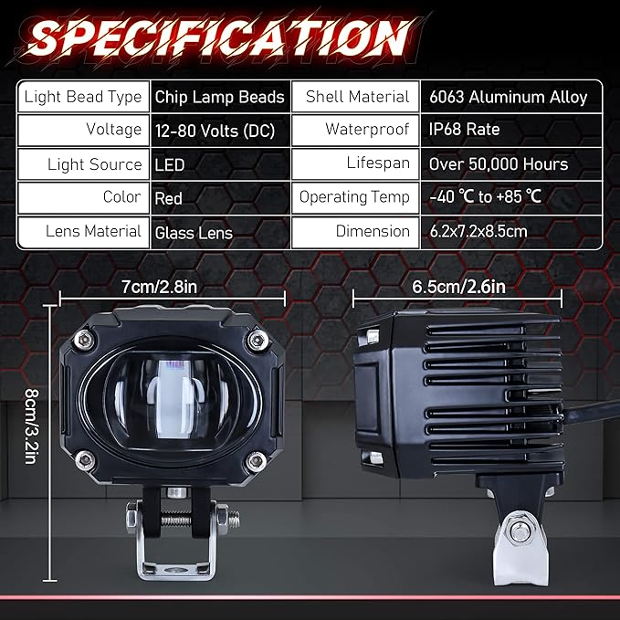 eTzone New LED Forklift Light Red LED Straight Line Forklift Safety Light 10W DC 10-80V Warehouse Hazardous Area Warning Light