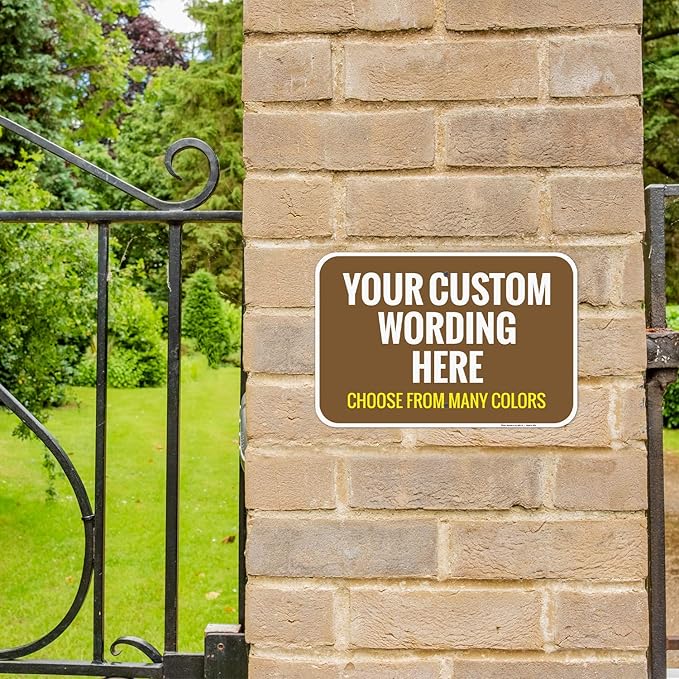 Custom Personalized Signs For Home, Office, Business, Delivery, Decor, Indoor/Outdoor Use Yellow Sign, 12x18 Aluminum Inches, Rust Free .063 Aluminum, Fade Resistant, Made in USA