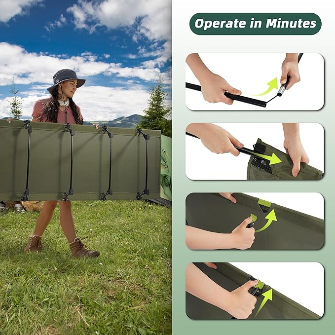 Elevon Camping Cot, 28" Extra Wide Sleeping Cot, Portable Folding Tent Camping Bed, Compact for Outdoor Travel, Base Camp, Hiking, Mountaineering, Lightweight Backpacking, 400lb Capacity