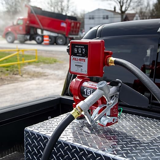 Fill-Rite FR1211H 12V 15 GPM Fuel Transfer Pump with Standard Mechanical Meter Package, Gallons | Gasoline, Diesel, Kerosene, Ethanol & Methanol Blends & Biodiesel