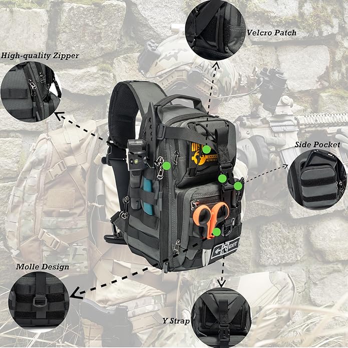 NICGID Tactical Military Backpack Daypack Molle Army Assault Pack Bug Out Bag Travel Fishing Hiking Trekking Rucksack