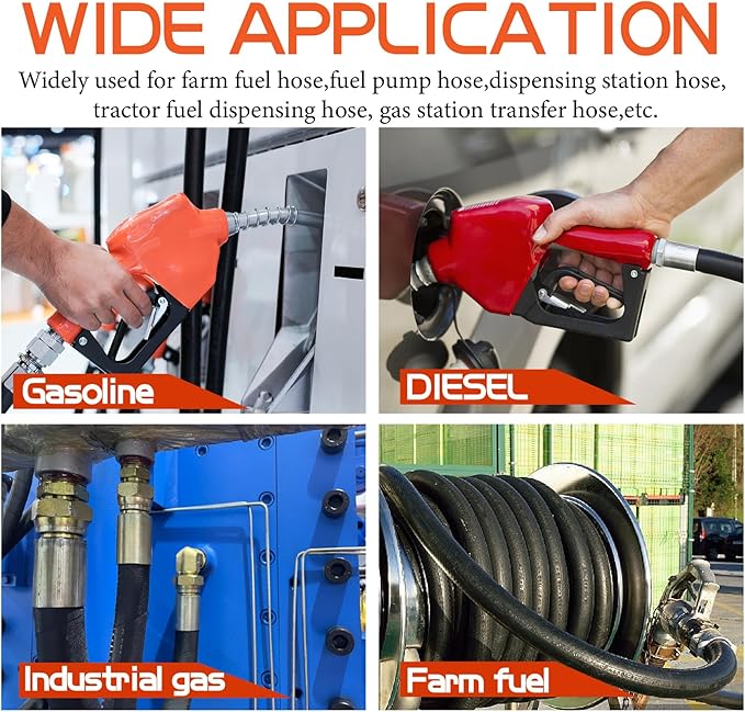 1" Fuel Transfer Hose 20FT,Farm Pump Hose with Male NPT Fittings for Gasoline,Diesel,Biodiesel…