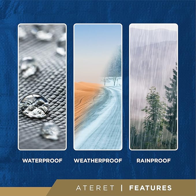ATERET Tarp Blue Cover 40 x 60 Feet I Waterproof Plastic Poly I Tarpaulin with Metal Grommets I Great Idea Use for Roof, Camping, Patio, Canopy, Boat, Tent & Camping (40' x 60')