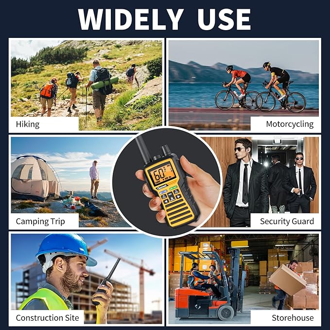 GU1 Long Range GMRS walkie talkies for Adults - Two-Way Radio, Flashlight, 60 Channels & 121 Privacy Codes, NOAA Weather Alert, VOX, FM Radio, SOS for Job Site, Hiking, Camping
