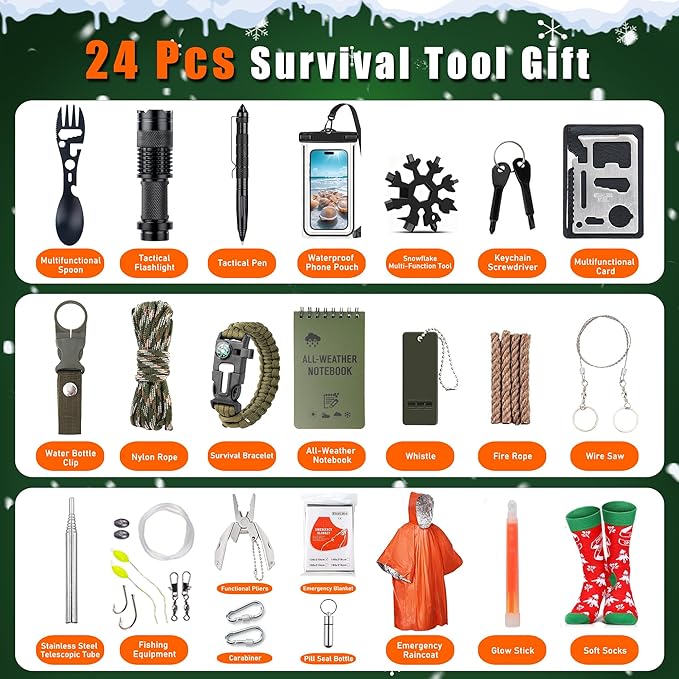 Survival Kit, Christmas Gifts For Teens, Christmas Gifts For Teen Boys, Husband, Boyfriend, Mens Gifts, Camper, Hunter, Outdoor, Camping, Hunting, Adventure