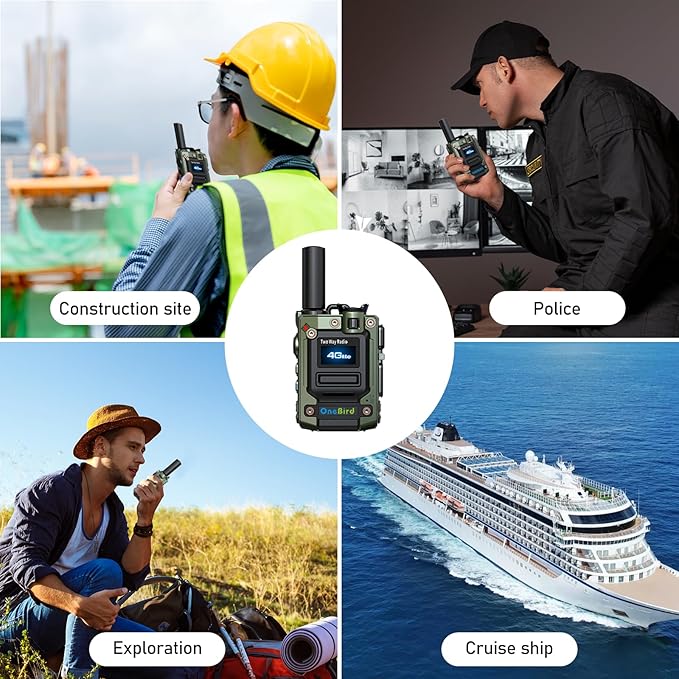 Global-walkie-Talkie-Unlimited-Range-radios-Long Range walkie talkies Communication Cards-radios Unlimited Range with sim Cards-Out of State walkie-Talkie ptt Button-Two Way Talk Talkie-4Pack Green