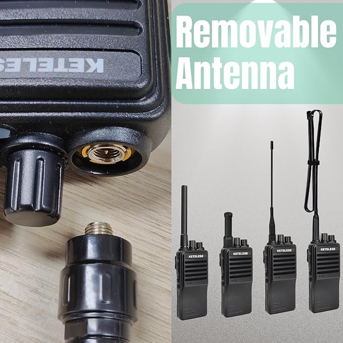 KETELESE KP01 Professional/Business Walkie Talkies, Programmable Walkie Talkies with Earpiece, Rechargeable, Two-Way Radio Set, for Camping Hiking Skiing(2 Pack), Black