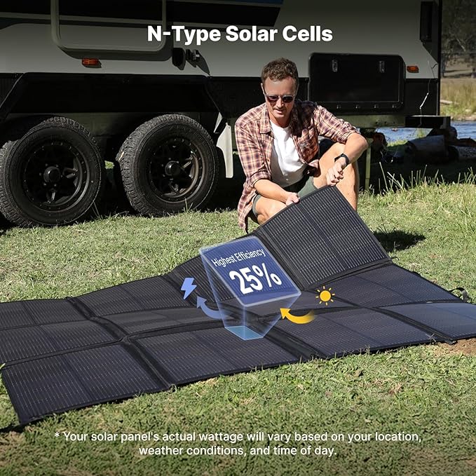 440W Portable Solar Panel Kit | 440W Foldable SolarBag + SolexBrick S1 50A MPPT Solar Charge Controller + 20 Foot 8AWG MC4 to O Ring Extension Cable | for RV, Camping, and Emergency Use