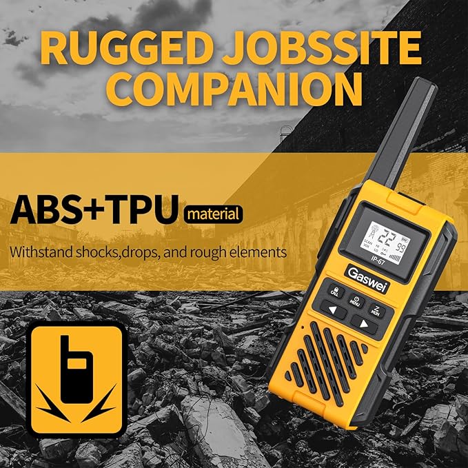 G1pro Profressional Walkie Talkies for Adults, Rechargeable Two Way Radios Long Range, 2 Way Emergency Radio, Waterproof, Shock Resistant (6 Pack)