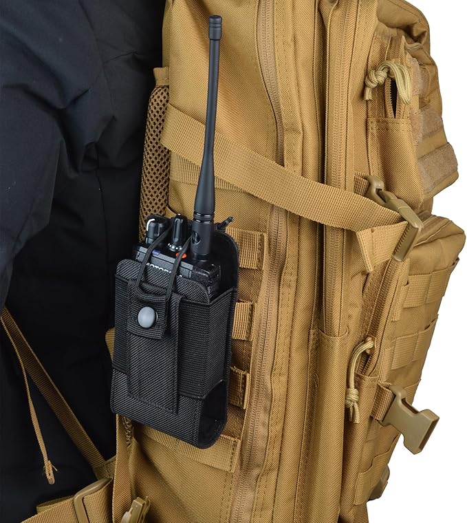TWAYRDIO Molle Radio Holster Holder Pouch for Tactical Vest Duty Belt, Universal Two Way Radio Case for Baofeng Yaesu Icom Motorola Kenwood Quansheng Handhelds Walkie Talkies