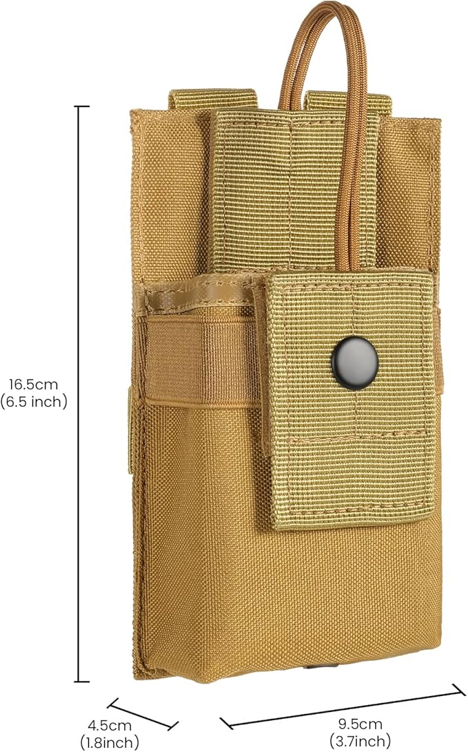 Tactical Radio Holder Radio Holster Molle Radio Pouch Universal Radio Case Military Heavy Duty Radio Bag for Police Firefighter Two Ways Walkie Talkies Vest (ACU-large)