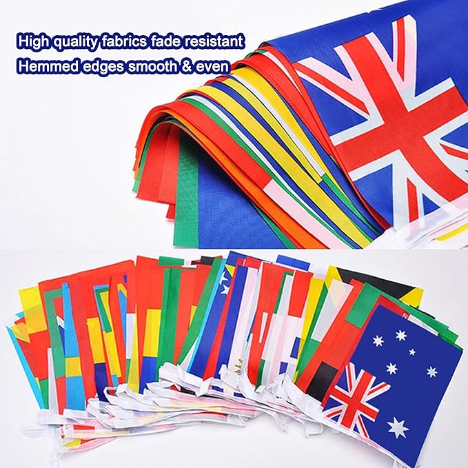 224 Different Countries International String Flags Banner of the World Small Mini Bunting Banners for Grand Opening,Bar,School Office,Sports Events,International Festival Decorations,All Countries Flags,220 Feet