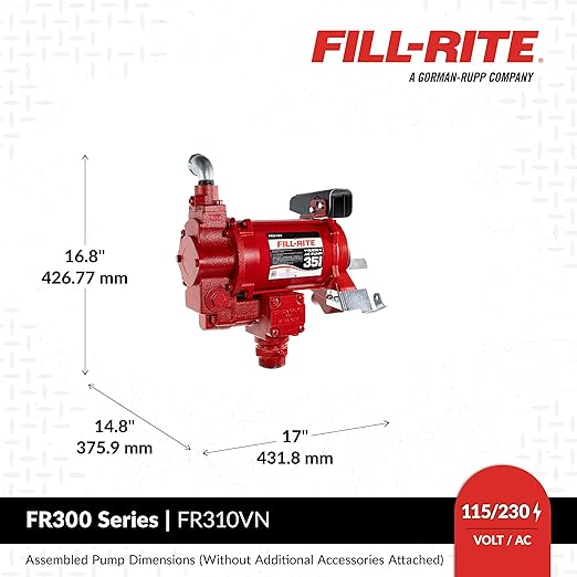 Fill-Rite FR310VN 115V/230V 35 GPM Fuel Transfer Pump (Pump Only)