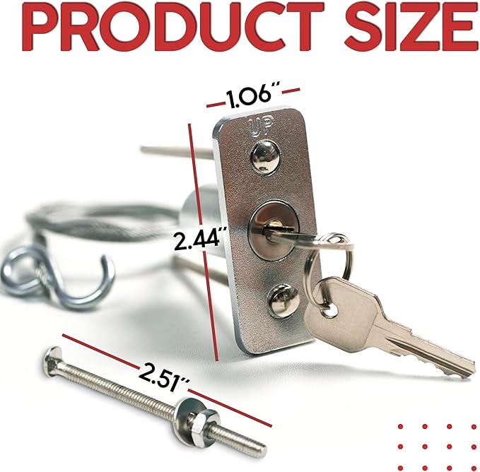 Emergency Release Lock Kit, Universal Garage Door Emergency Release Lock Kit, Garage Door Opener Quick Release Lock Disconnect Key Lock