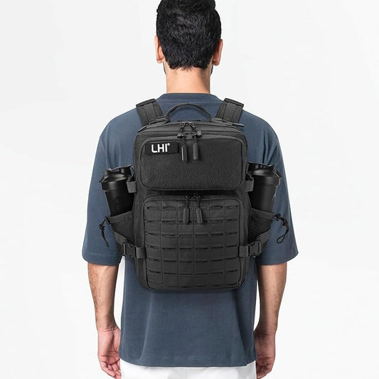 LHI Tactical Military Backpack for Men 25L/45L Large Molle Army Assault Pack 3 Day Hiking Rucksack With Bottle Holder