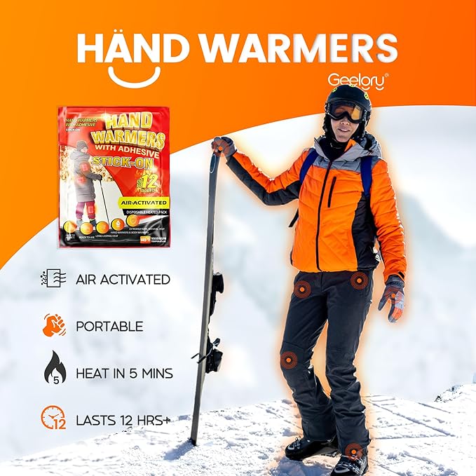 Hand Warmers Disposable 10/30/55/90/175/125/240/375/500/700Pcs, Long-Lasting Up to 12 Hours for Warm Body, Safe Portable Hand Warmers for Hand & Foot, Heater for Camping, Fishing, Winter