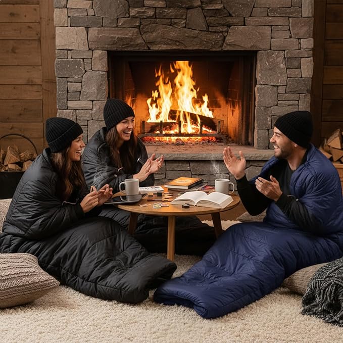 40 Pcs Bulk Sleeping Bags Adult for Homeless, Sleeping Bags Cold Weather Waterproof with Winter Hats Gloves Scarves and Mittens for Camping Emergency Use