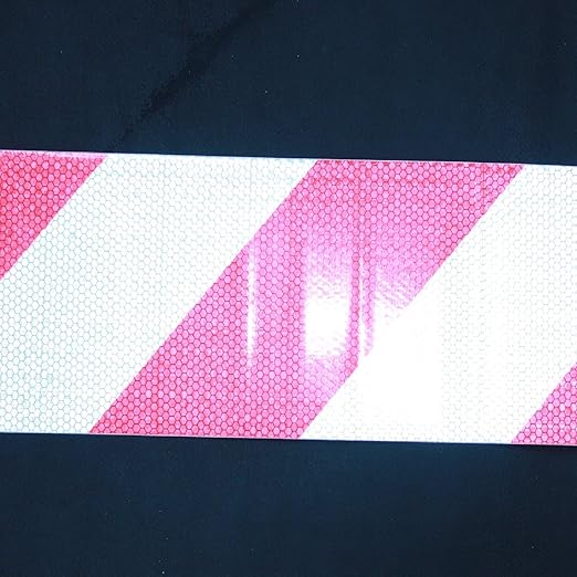 Reflective Tape Red White 8 Inch x 68 Feet, Safety Caution Reflector Strips, Hazard Conspicuity Warning Adhesive Stickers