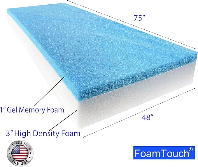 FoamTouch 4" Gel-Memory-Foam-Mattress No Cover