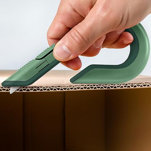 Slice Box Cutter, Heavy Duty Utility Knife, Safe Ceramic Blade Lasting 11x Longer than Metal, Sage, 1 Pack