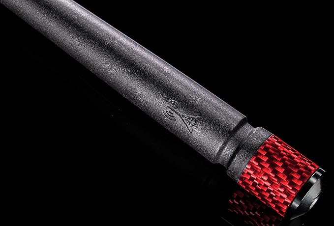 Votex - The Spartan - 13 3/4 Inch Rubber Antenna - USA Stainless Steel Threading - Red Carbon Fiber Trim - Tuned Internal Copper Coil - Part Number A601-FFD-15