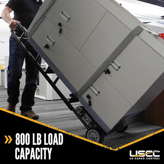 US Cargo Control Appliance Trucks (16-Pack) - Industrial Steel Appliance Hand Truck, 1,200 LBS. Capacity, with Double Auto Recoil Strap Systems & Stair Climbers - Heavy Duty Appliance Dolly