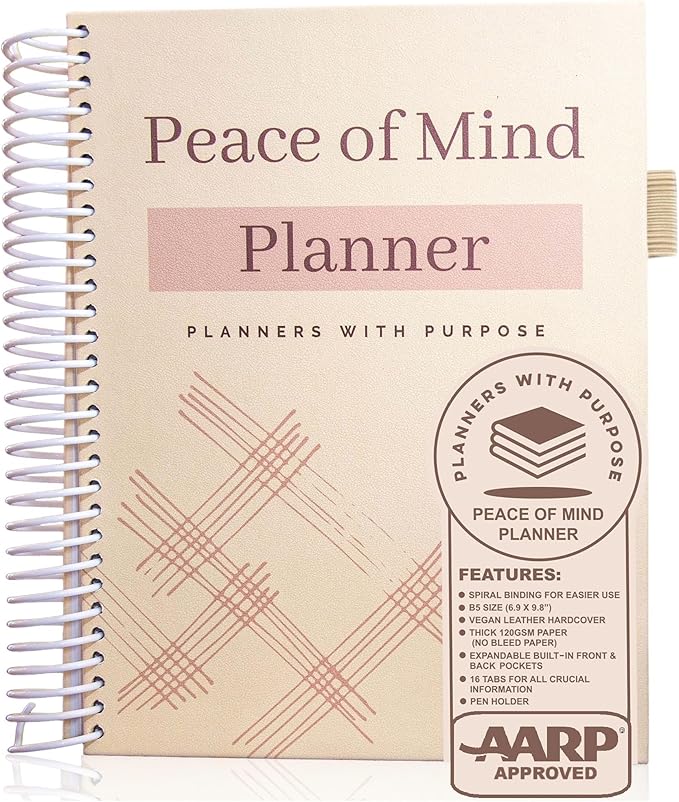 End of Life Planner - Guided Final Arrangements When I'm Gone Workbook Organizer Notebook for Beneficiary Info, Will Preparation, Last Wishes, Funeral Planning - Peace of Mind B5