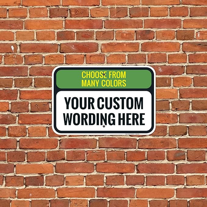 Custom Personalized Signs For Home, Office, Business, Delivery, Decor, Indoor/Outdoor Use Black Border Sign, 12x18 Aluminum Inches, Rust Free .063 Aluminum, Fade Resistant, Made in USA