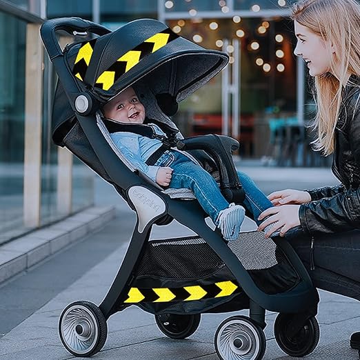 Yellow and Black Reflective Tape 3 inch X 166 feet, Outdoor Waterproof Hazard Conspicuity Warning Industrial Marking Tape
