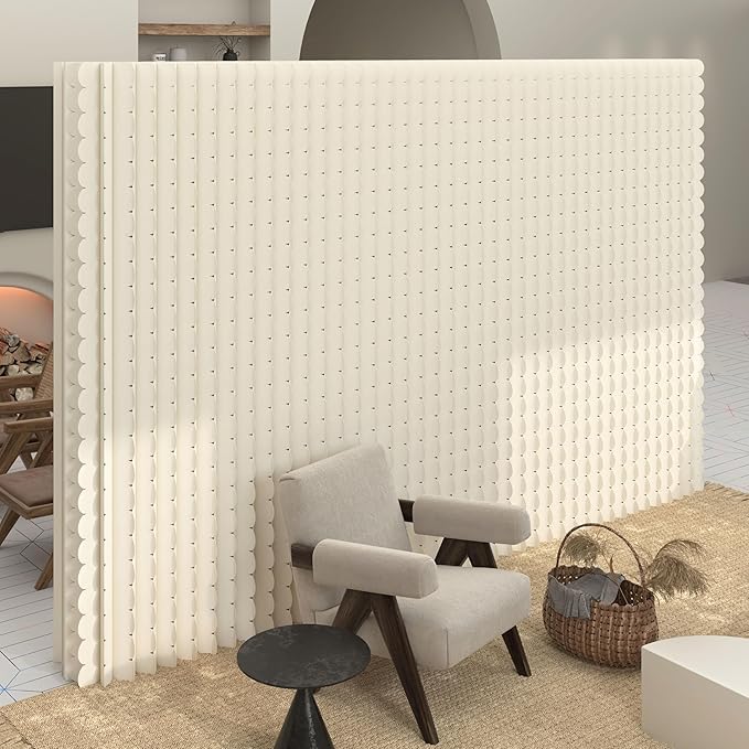 Foldable Room Divider Privacy Screens Movable Temporary Wall Space Partition, 5.25~9.19 FT Tall, 6.56~16.4 FT Width, Choice of Various Sizes and Styles