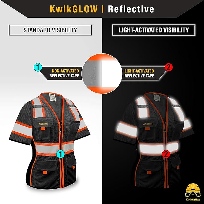 KwikSafety - Charlotte, NC - Men's & Women's Class 3 Safety Vest PPE Hi Vis Reflective ANSI OSHA