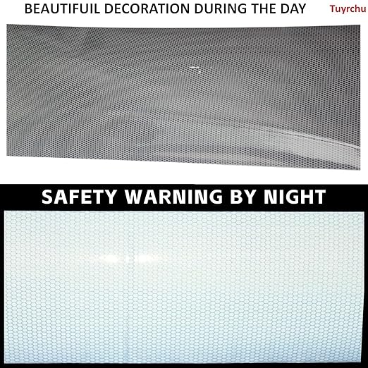 Non Fading Silver Reflective Tape 10 inch Wide, Outdoor Waterproof Safety Adhesive Stickers, High Visibility Industrial Marking Tape (11 feet)