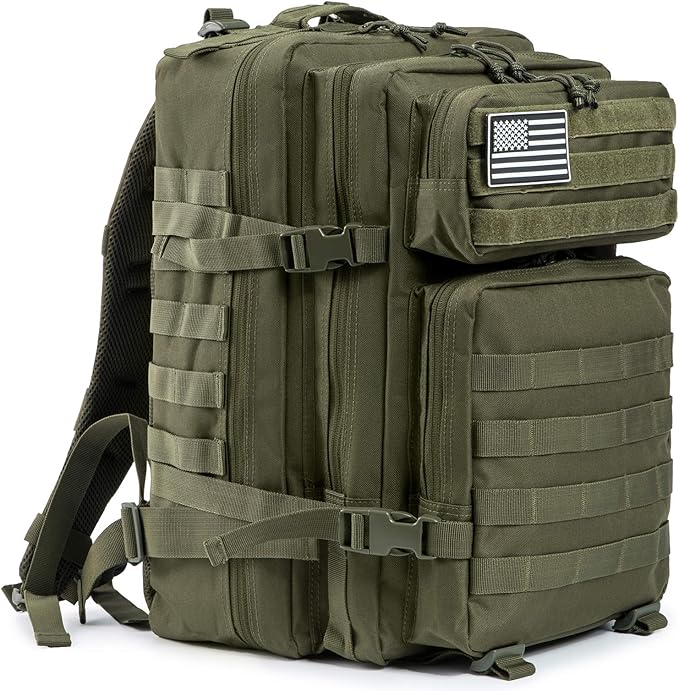 QT&QY 45L Military Tactical Backpacks Molle Army Assault Pack 3 Day Bug Out Bag Hiking Treeking Rucksack…