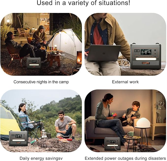 SolarPlay Portable Power Station, 2500W/2304Wh Large Capacity Solar Generator, with 2x200W Solar Panels, 4 AC Outlets(5000W Peak), Emergency Power Station for Home, Camping, Outdoor Battery Backup