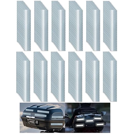 White Reflective Stickers 1 inch X 6 inch, Outdoor Waterproof High Visibility Warning Safety Adhesive Reflector Tape (120 Pcs)