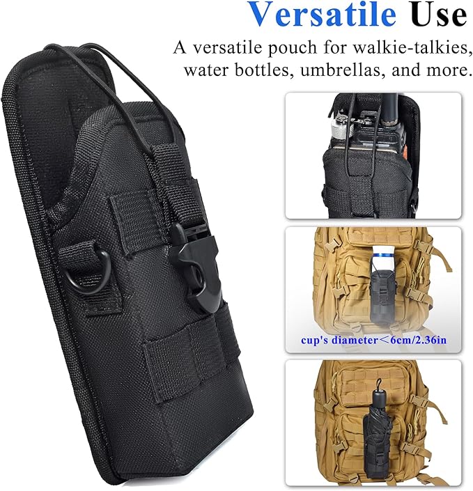 Versatile Walkie Talkie Holster Molle Radio Pouch Large Radio Holder for Motorola Baofeng Cobra Uniden Handheld Two Way Radio Ham CB Radio