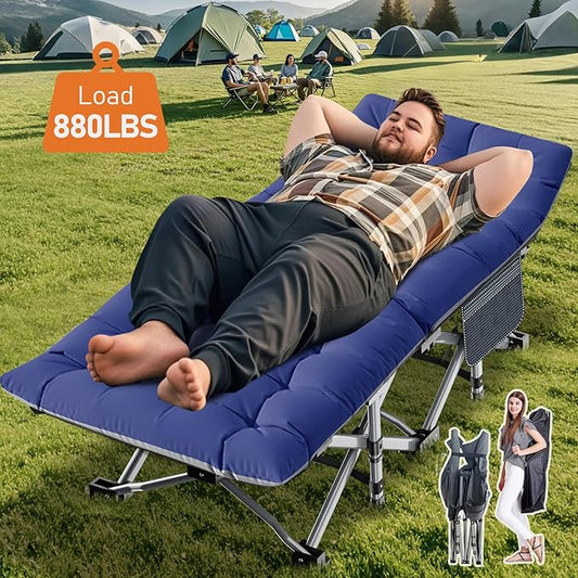 ABORON Heavy-Duty Folding Guest Bed for Adults, 500lb Capacity, Portable Extra Cot with 1213D Double Layer, Ideal for Indoor Guest Stays & Temporary Home Use