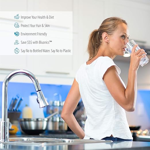 Bluonics Ultraviolet Light UV Water Purifier Filter for Whole House Water Purification 12 GPM 55W 110V, 3/4" MNTP Inlet Outlet, 2 Extra Bulb, 1 Extra Ballast, 1 Extra Quartz Sleeve