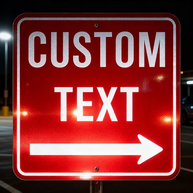 Custom Large Metal Sign, 30x30 inch 0.04" Durable Aluminum, Fade-Resistant Outdoor Sign, Reflective Option & Single/Double Sided